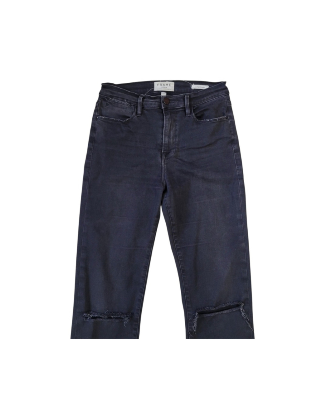 FRAME Le High Straight Distressed Fray Ankle Women's Jeans Size 27 Inseam 29" - Picture 6 of 11